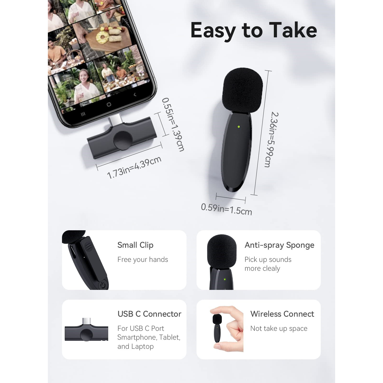 Mini Microphone: A tiny microphone for your smart device.
